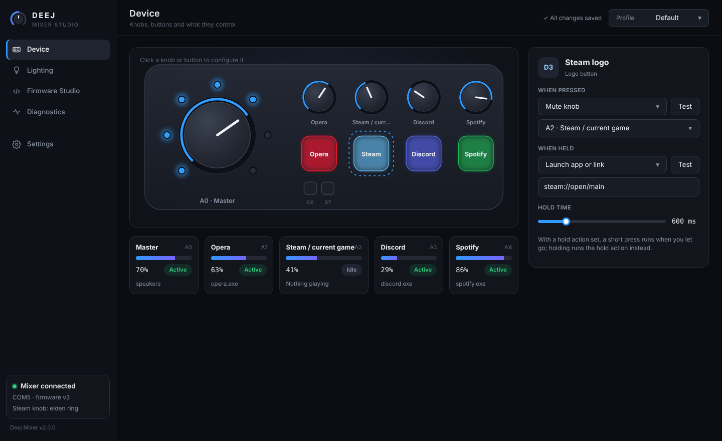 Button configuration